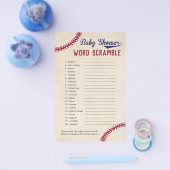 Woord-breekbaar Baby shower met honkbal Flyer (Enkel)