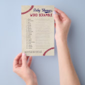 Woord-breekbaar Baby shower met honkbal Flyer (Hand)