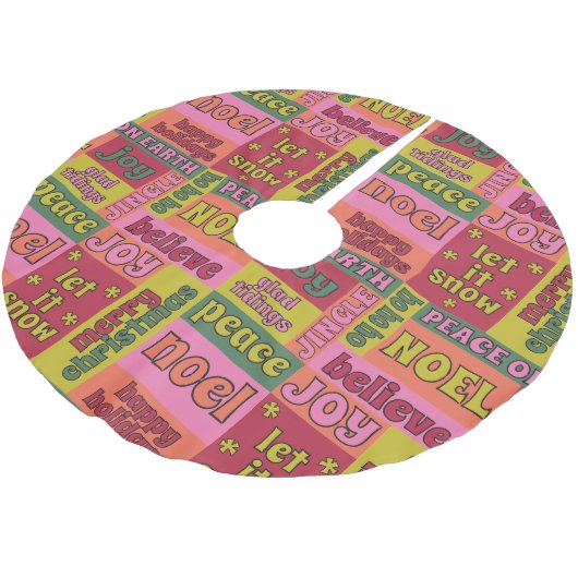  Woord Collage jaren 70 Stijl Kerstpatroon Kerstboom Rok (Gekanteld)