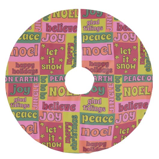  Woord Collage jaren 70 Stijl Kerstpatroon Kerstboom Rok (Voorkant)