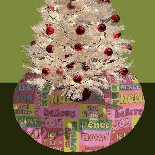  Woord Collage jaren 70 Stijl Kerstpatroon Kerstboom Rok