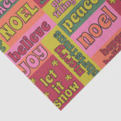  Woord Collage jaren 70 Stijl Kerstpatroon Tissuepapier (Detail)