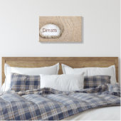 woord Dream op strandrots Canvas Afdruk (Insitu (Slaapkamer))
