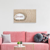 woord Dream op strandrots Canvas Afdruk (Insitu (Woonkamer))