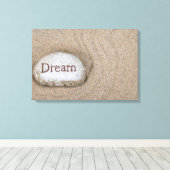 woord Droom op strand rots Canvas Afdruk (Insitu (Houten vloer))
