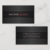 Woord Flip | Donkergrijze Banner | Metallic Geperf Visitekaartje (Voorkant / Achterkant)