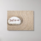 woord Geloof op strand rots Canvas Afdruk (Voorkant)