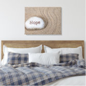 woord hoop op strand rots canvas afdruk (Insitu (Slaapkamer))