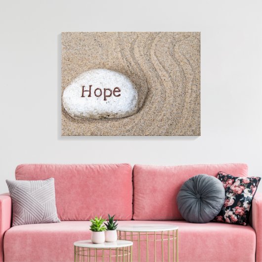 woord hoop op strand rots canvas afdruk (Insitu (Woonkamer))