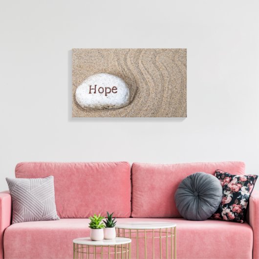 woord Hoop op strandsteen Canvas Afdruk (Insitu (Woonkamer))