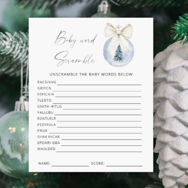 Woord husselen - Winter babyshower spel (Creator heeft geüpload)