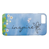 woord Inspire in gras met bloemen Case-Mate iPhone Case (Achterkant (Horizontaal))