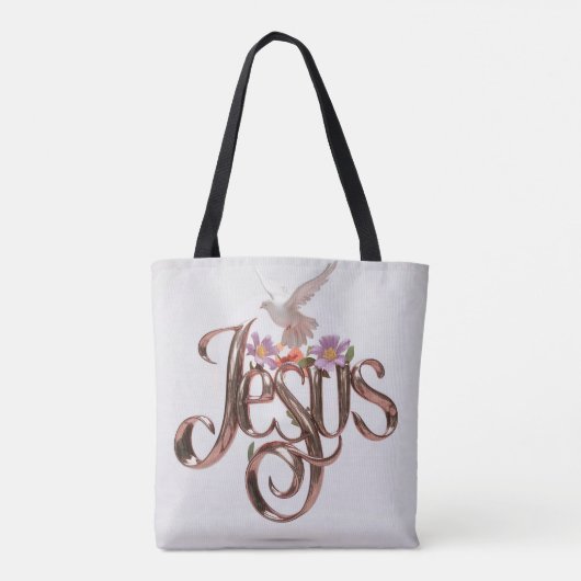 Woord Jezus canvas tassen Christelijk (Achterkant)