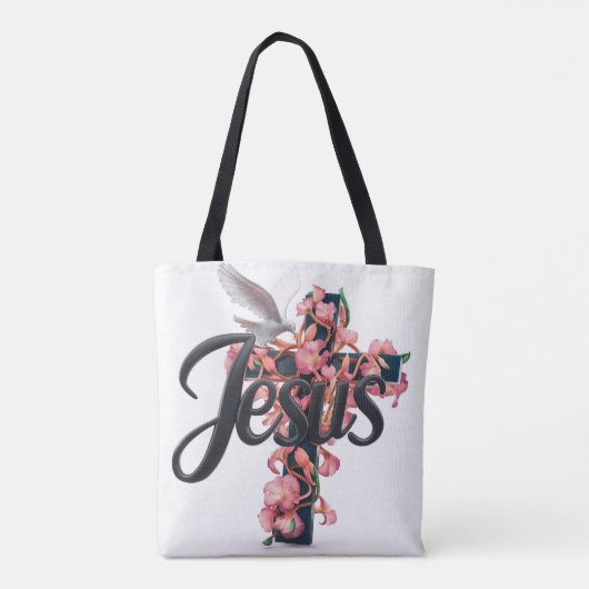 Woord Jezus canvas tassen Christelijk (Achterkant)