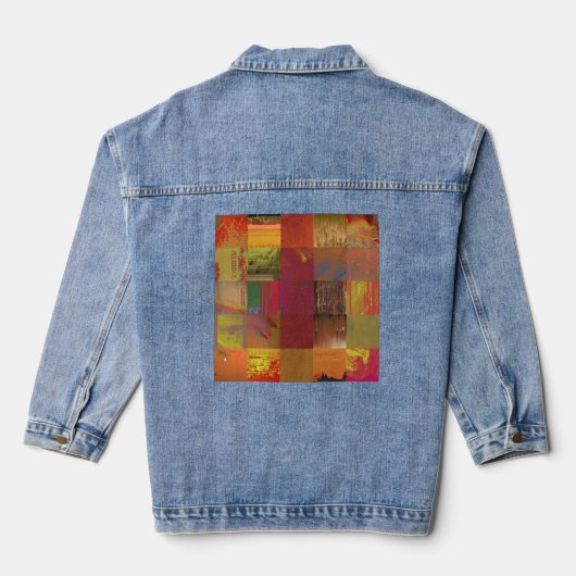 Woord Juggler Glitch Kunst Data Corruptie Abstract Denim Jacket (Achterkant)