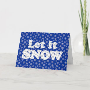 Woord Kunst - Laat het sneeuwen met besneeuwde ach Feestdagen Kaart