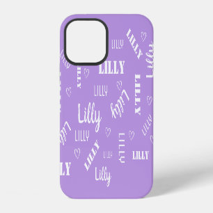 Woord Kunstwolk Pastel Paars Lila Aangepaste Naam iPhone 12 Hoesje
