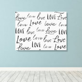 Woord Liefde Typografie Kalligrafie Script Canvas Afdruk (Insitu (Houten vloer))
