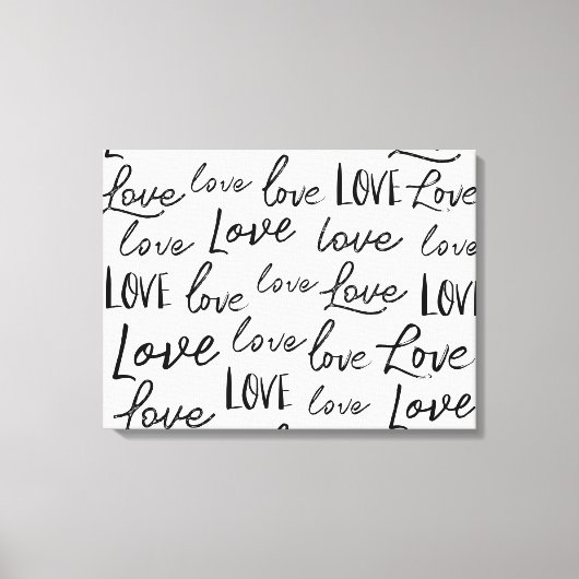 Woord Liefde Typografie Kalligrafie Script Canvas Afdruk (Voorkant)