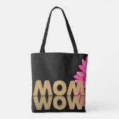 woord mama en wauw met madeliefje tote bag (Achterkant)