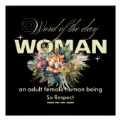 Woord van de dag Vrouw Moderne  Bloem Perfect Poster (Voorkant)