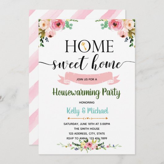 Woord van huisverwarming kaart (Voorkant / Achterkant)