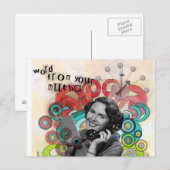 Woord van Retro Woman van uw Briefkaart van de Moe (Voorkant / Achterkant)