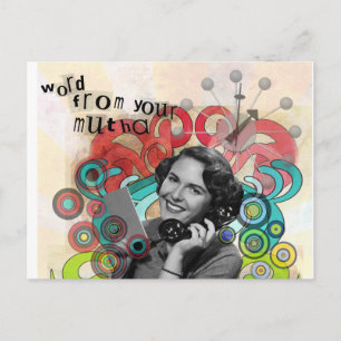 Woord van Retro Woman van uw Briefkaart van de Moe