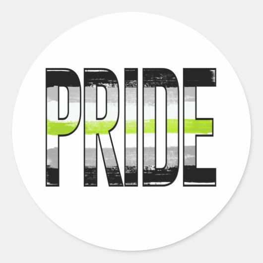 Woord voor Agender trots Ronde Sticker (Voorkant)