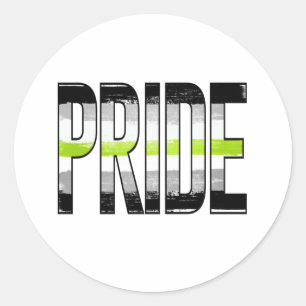 Woord voor Agender trots Ronde Sticker