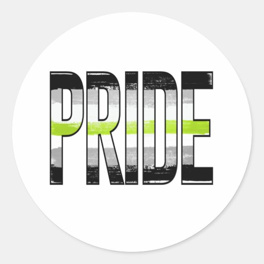 Woord voor Agender trots Ronde Sticker (Voorkant)