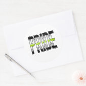 Woord voor Agender trots Ronde Sticker (Envelop)