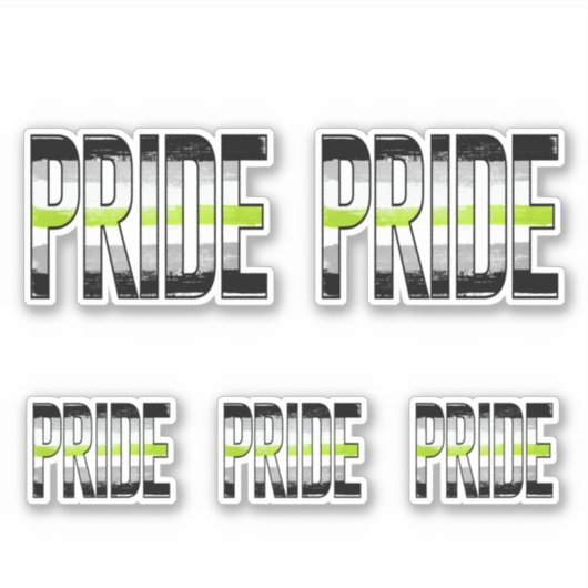 Woord voor Agender trots Sticker (Voorkant)