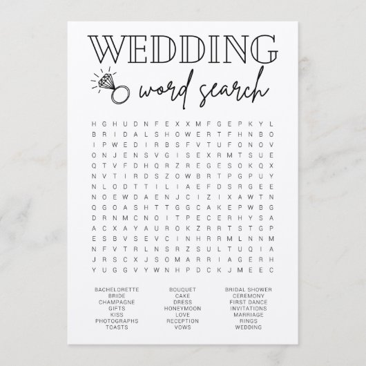 Woord-Vrijgezellenfeest voor weddenschap Programmakaart (Voorkant)