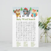 Woord-zoekspel Baby shower winterbos (Staand voorkant)