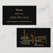 Woordcloud-Sjabloon in wiskundige termen Visitekaartje (Voorkant / Achterkant)