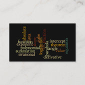 Woordcloud-Sjabloon in wiskundige termen Visitekaartje (Achterkant)