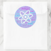 Woordcloud voor natuurkunde ronde sticker (Tas)