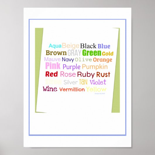 Woordcollage voor kleuren poster (Voorkant)