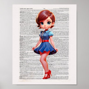 Woordeboek Kunst Cartoon Pin UP Poster