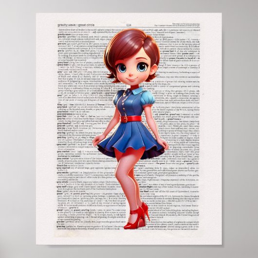 Woordeboek Kunst Cartoon Pin UP Poster (Voorkant)