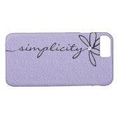 woordeenvoud tekst over paars gegaufreerd ontwerp Case-Mate iPhone case (Achterkant (Horizontaal))