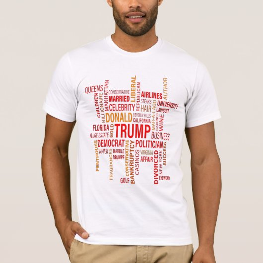 Woorden beschrijven Trump Mannen Bella Canvas T-Sh T-shirt (Voorkant)