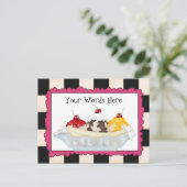 Woorden briefkaart voor de verdeling van bananen t (Staand voorkant)