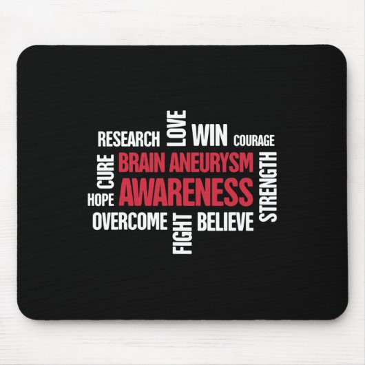 Woorden Cadeau Hersenaneurysma Awareness Muismat (Voorkant)
