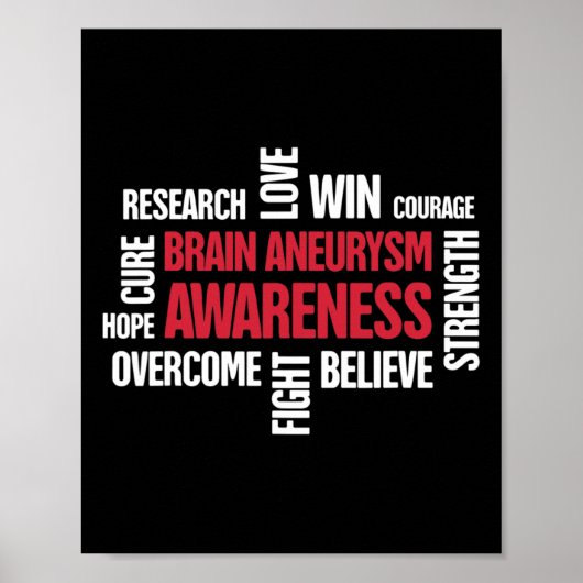 Woorden Cadeau Hersenaneurysma Awareness Poster (Voorkant)