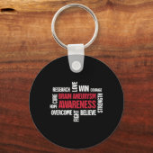 Woorden Cadeau Hersenaneurysma Awareness Sleutelhanger (Voorkant)