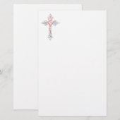 Woorden Christelijk kruis Briefpapier (Voorkant / Achterkant)