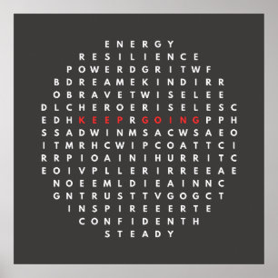 Woorden die me op de been houden - Word Quest Circ Poster