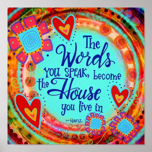 Woorden die u spreekt Inspirerend Quote Inspirivit Poster (Voorkant)